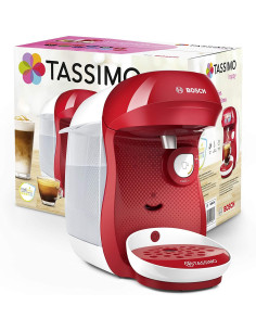 Bosch TAS1006 - Cafetera Multibebida TASSIMO HAPPY 40 Bebidas Roja/Blanca -  Lacasadelelectrodomestico.com