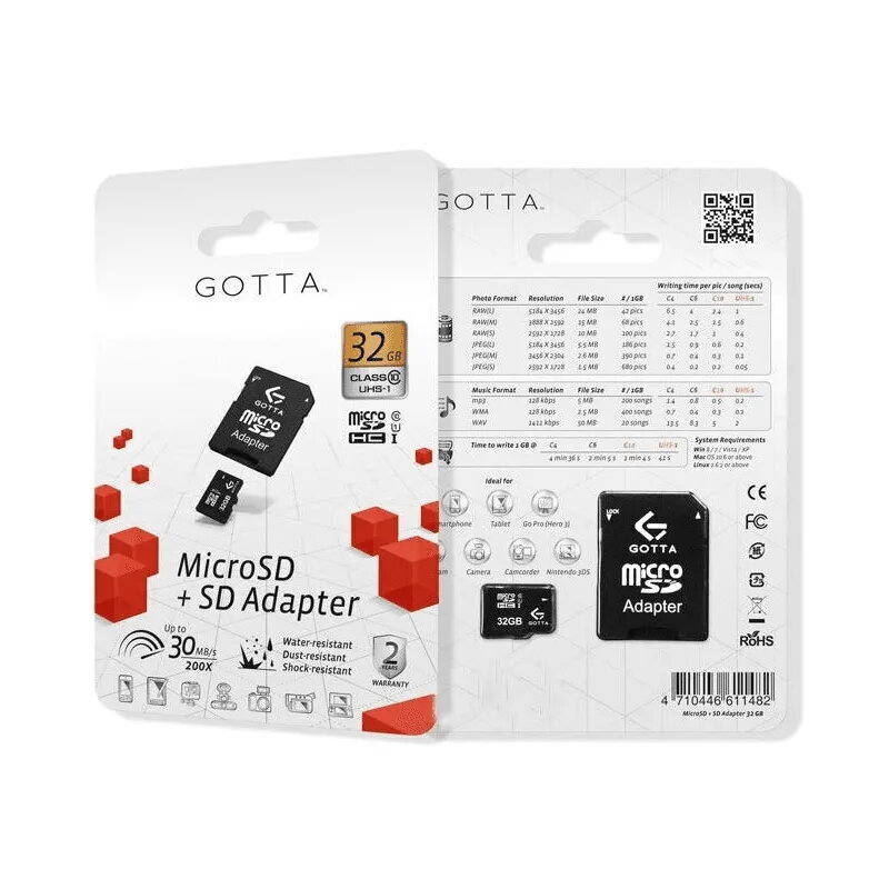 Memoria MicroSDHC Gotta 32Gb Clase 4