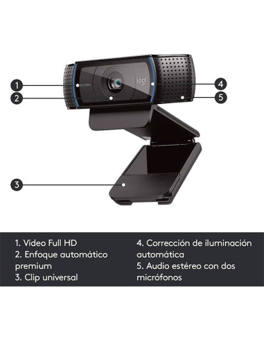 Logitech C920 HD Pro · Webcam Full HD ▶️ TiendaCPU