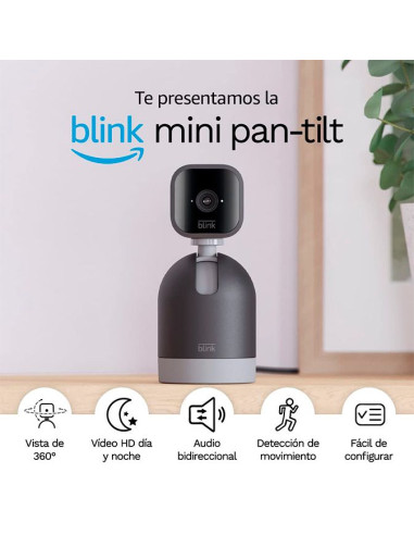 Blink Mini Pan-Tilt Black Amazon Camera - TiendaCPU