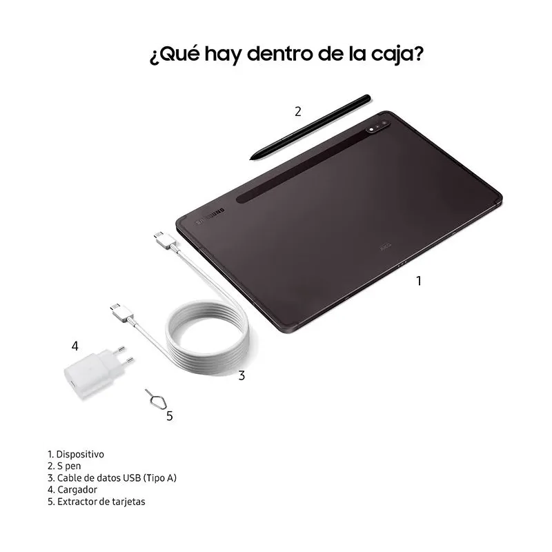Galaxy Tab S8+ Wifi 8/256GB Black Samsung Tablet56GB - TiendaCPU