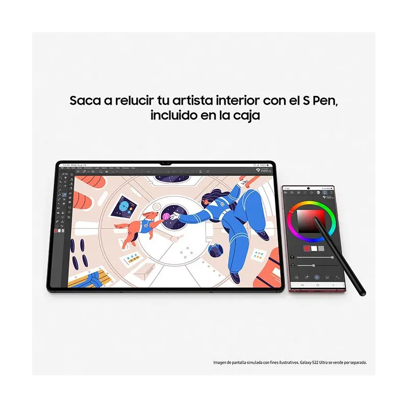 Galaxy Tab S8+ Wifi 8/256GB Black Samsung Tablet56GB - TiendaCPU