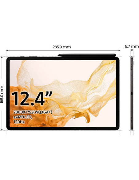 TaSlet Samsung Galaxy Tab S8+ Wifi 8/256GB Negra56GB - TiendaCPU