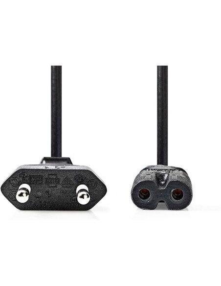 Cable Alimentacion Conec Tor Europeo - IEC-320-C7 1.0 M Negro - Cables