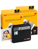 Kodak Mini 3 Retro Negra + Pack con 60 Hojas - Impresora de Fotos Portátil - pulgadas