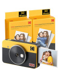 Kodak Mini Shot 2 Retro Amarilla 2-en-1 + Pack con 60 Hojas - Cámara Instantánea e Impresora de Fotos - pulgadas