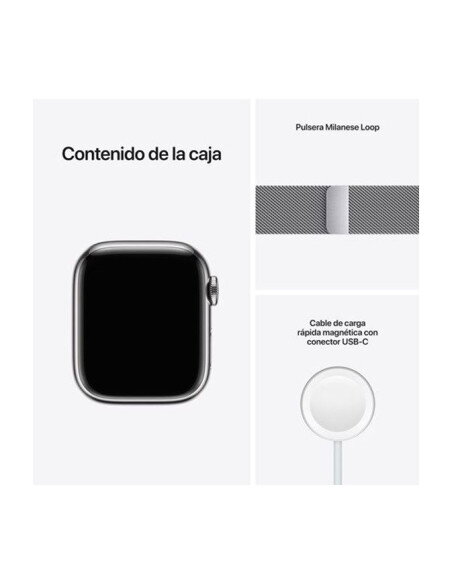 SmArtwaAches Apple Watch S7 41 mm LTE Caja de acero inoxidable Plata