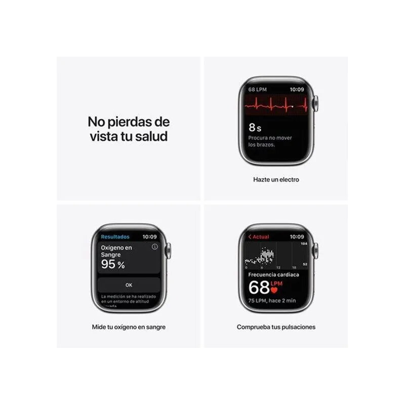 SmArtwaAches Apple Watch S7 41 mm LTE Caja de acero inoxidable Plata