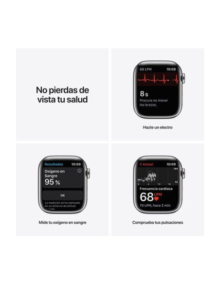 Apple Watch S7 41 mm LTE Caja de acero inoxidable Plata y Pulsera Milanese Loop Plata - Smartwatches