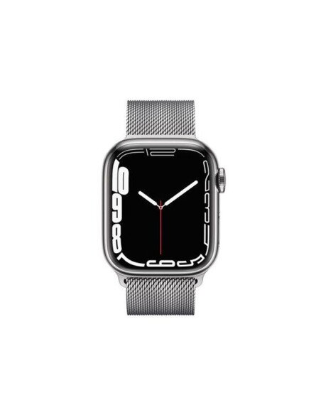 Apple Watch S7 41 mm LTE Caja de acero inoxidable Plata y Pulsera Milanese Loop Plata - Smartwatches