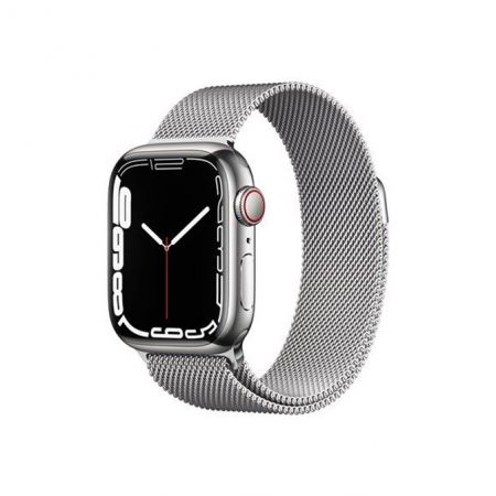 Apple Watch S7 41 mm LTE Caja de acero inoxidable Plata y Pulsera Milanese Loop Plata - Smartwatches