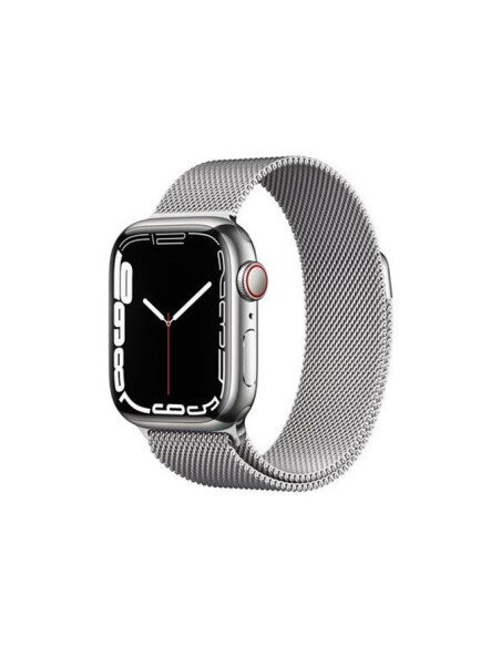 Apple Watch S7 41 mm LTE Caja de acero inoxidable Plata y Pulsera Milanese Loop Plata - Smartwatches