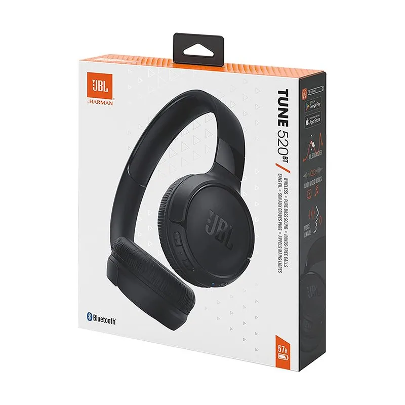JBL Tune 520BT Headphones Black - TiendaCPU