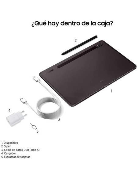 Galaxy Tab S8+ Wifi 8/256GB Black Samsung Tablet56GB - TiendaCPU