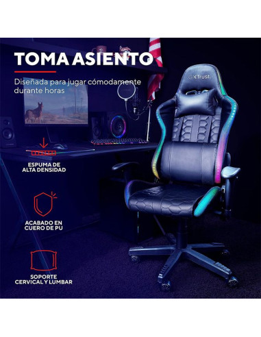 Silla Gaming TR Siege Rizza GXT 716 LED Negro - TiendaCPU