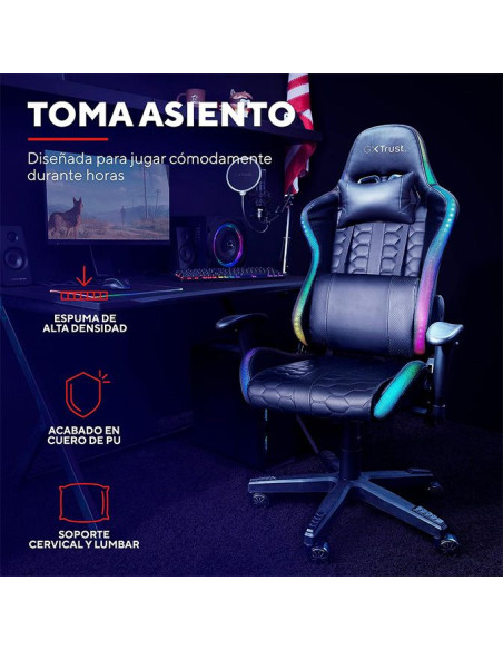 Silla Gaming TR Siege Rizza GXT 716 LED Negro - TiendaCPU