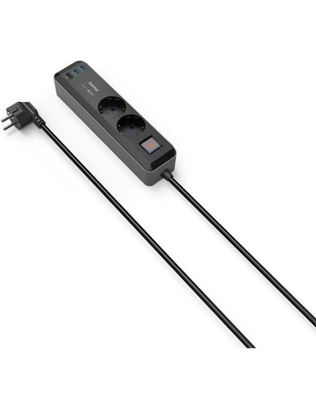 Regleta Hama 2Tomas 1xUSB-A+2XUSB-C 65W PD Interruptor 1,4m