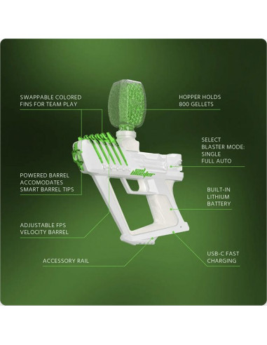 Pistola de Juguete Gel Blaster SURGE GBSG1809-5L - TiendaCPU