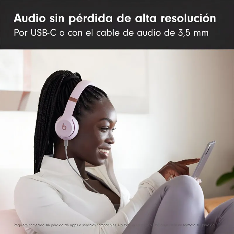 Beats Solo 4 Inalámbricos | Rosa Algodón, 50h Batería - TiendaCPU