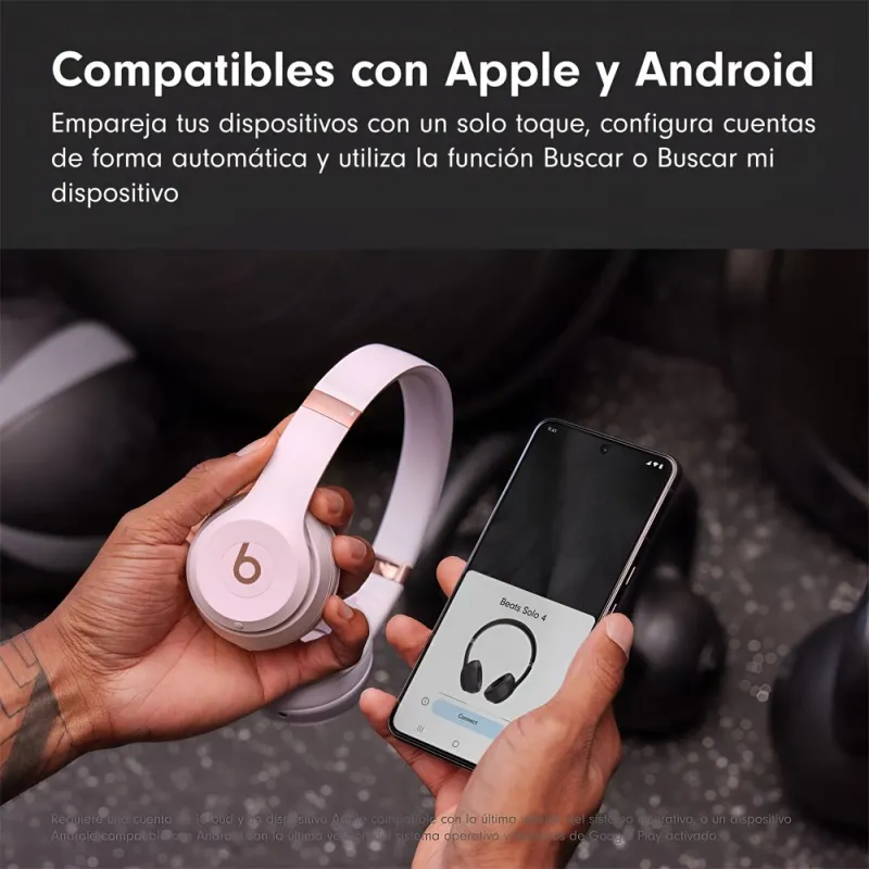 Beats Solo 4 Inalámbricos | Rosa Algodón, 50h Batería - TiendaCPU