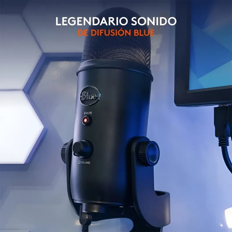 CoBprarLMicrófono Logitech Blue Yeti USB Negro | Calidad Estudio