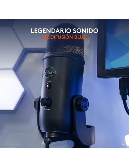 CoBprarLMicrófono Logitech Blue Yeti USB Negro | Calidad Estudio
