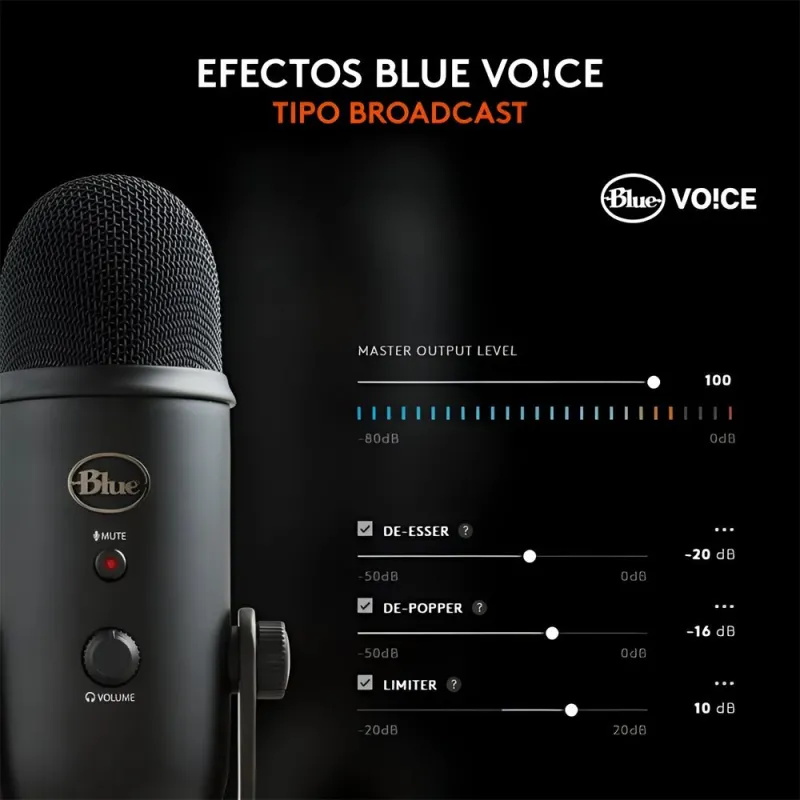 CoBprarLMicrófono Logitech Blue Yeti USB Negro | Calidad Estudio