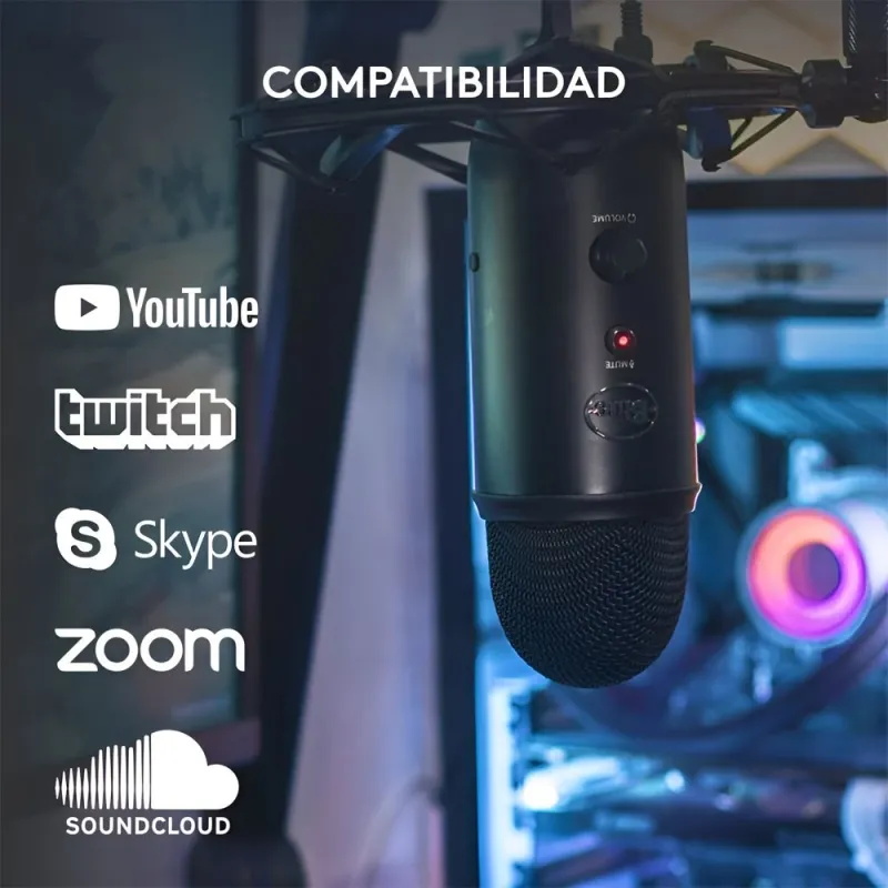 CoBprarLMicrófono Logitech Blue Yeti USB Negro | Calidad Estudio