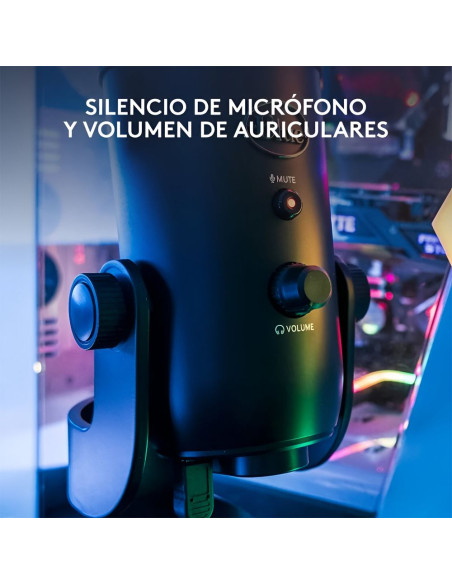 CoBprarLMicrófono Logitech Blue Yeti USB Negro | Calidad Estudio