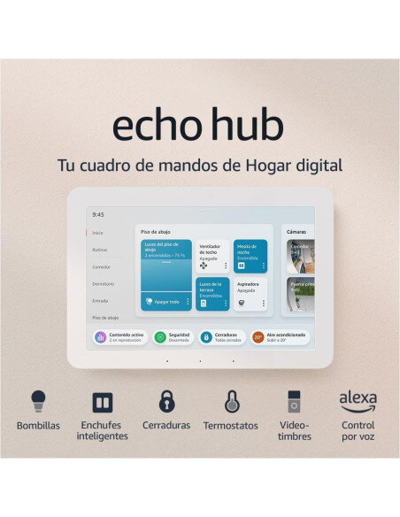Comprar Online Cuadro de mandos de Hogar digital Amazon Echo Hub con pantalla de 8" y Alexa Compatible con miles de dispositivos