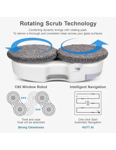 HUTT C65 Intelligent Window Cleaning Robot - 3800 Pa Spray 80