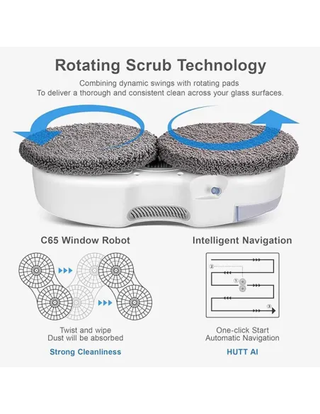 HUTT C65 Intelligent Window Cleaning Robot - 3800 Pa Spray 80