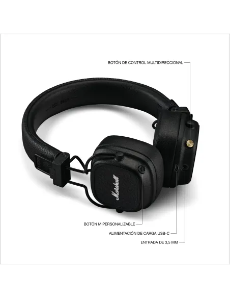 Auriculares Inalámbricos Bluetooth Marshall Major V Negro
