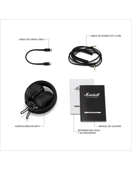 Auriculares Inalámbricos Bluetooth Marshall Major V Negro