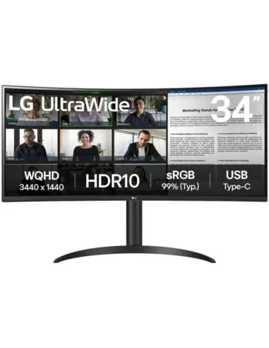 LG 34WR55QK-B 34" LED VA UltraWide QHD 100Hz Curva USB-C