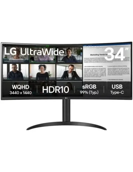 LG 34WR55QK-B 34" LED VA UltraWide QHD 100Hz Curva USB-C