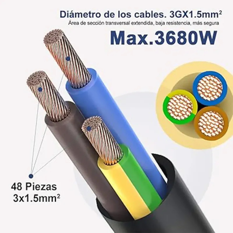 CoBprar3Regleta 3 Tomas, 1.4m, Interruptor Bipolar de Encendido/Apagad
