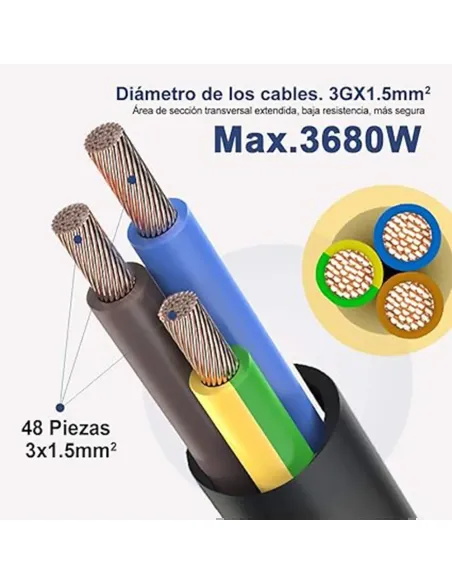 CoBprar3Regleta 3 Tomas, 1.4m, Interruptor Bipolar de Encendido/Apagad
