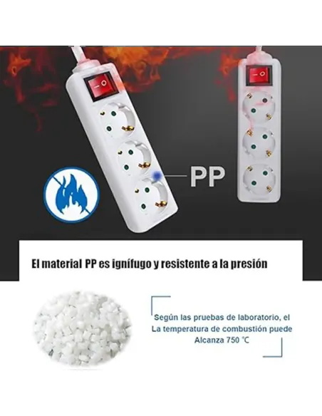 CoBprar3Regleta 3 Tomas, 1.4m, Interruptor Bipolar de Encendido/Apagad