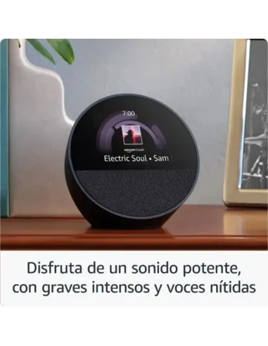 AMAZON Echo Spot (2024) Azul – Reloj despertador inteligente con Alexa