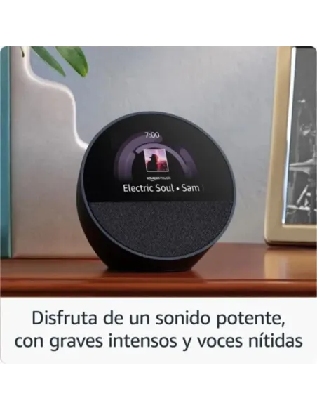 Reloj despertador inteligente Amazon Echo Spot (modelo 2024) Negro