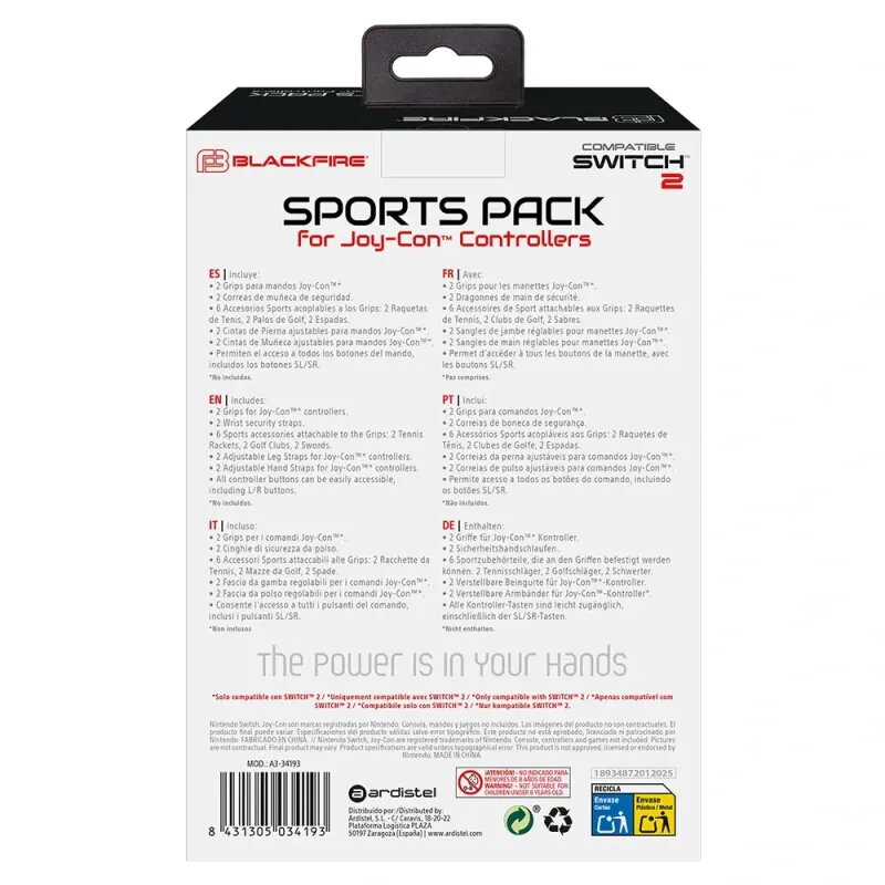 Blackfire Pack Deporte 14 en 1 para JOY-CON de Switch 2