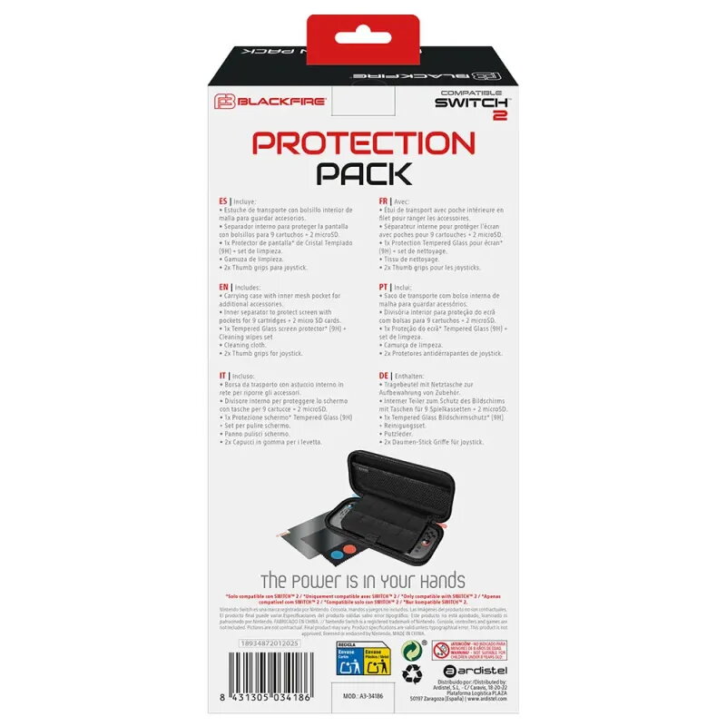 Blackfire Pack de Protección 5 en 1 Funda + Accesorios para Switch 2
