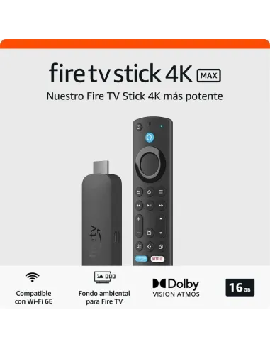 Amazon Fire TV Stick 4K Max 2025 - Reproductor Multimedia - TiendaCPU