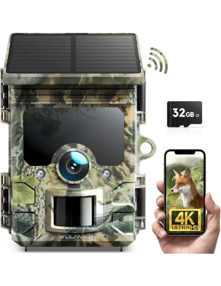 WOLFANG Cámara de Caza Solar 4K