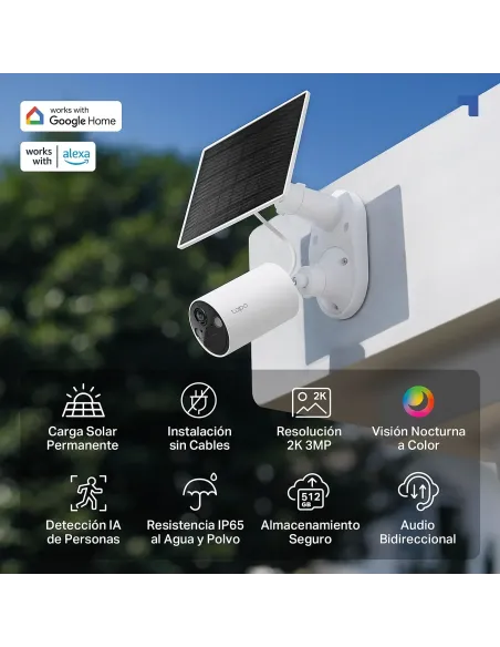 Tapo C460 Kit Solar Cámara de Vigilancia 2K con IA y visión nocturna