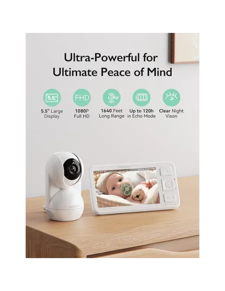 Buy Momcozy BM03 5.5" FHD Baby Monitor | No-WiFi 1640ft Range
