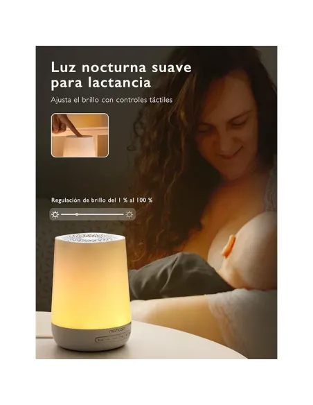 Momcozy máquina de ruido blanco | Sonidos relajantes y luz nocturna LE