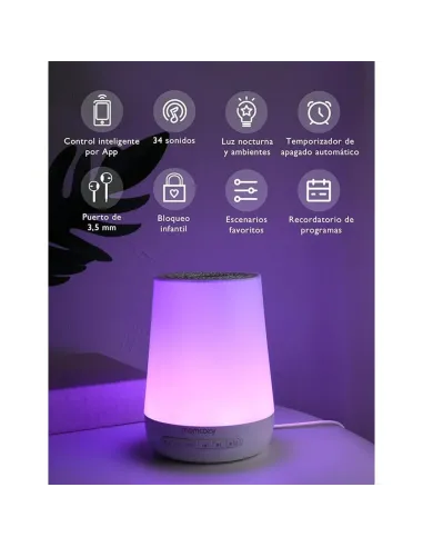 Momcozy máquina de ruido blanco | Sonidos relajantes y luz nocturna LE