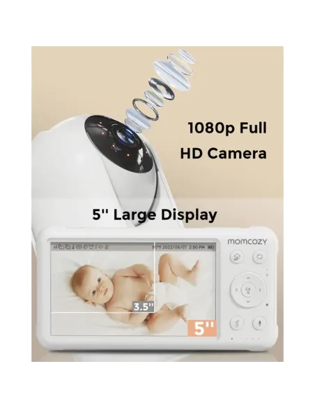 Comprar Vigilabebés Momcozy BM01 5" HD | Cámara 1080p 360°